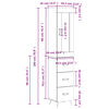 vidaXL Hoge kast 34,5x34x180 cm bewerkt hout wit