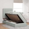 vidaXL Opslag bed met matras met matras Lichtgrijs 90 x 190 cm Fluweel