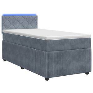 vidaXL Boxspringbed met matras Donkergrijs 80 x 200 cm Fluweel