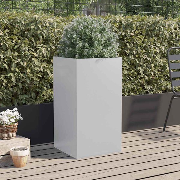 vidaXL Plantenbak 42x38x75 cm gegalvaniseerd staal zilverkleurig