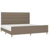 vidaXL Bedframe met hoofdeinde stof taupe 200x200 cm
