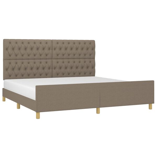 vidaXL Bedframe met hoofdeinde stof taupe 200x200 cm