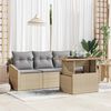 vidaXL Tuin Sofa Set met opslag 5 pcs Beige Poly riet