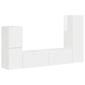 vidaXL Tv-meubelset 4 st 30 x 31 x 100 cm Hoogglans wit