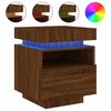 vidaXL Nachtkastjes met LED 2 st 40x39x48,5 cm bruin eikenkleur