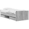 vidaXL Bedframe met lade met hoofdeinde Grijs Sonoma Bewerkt hout