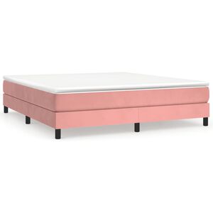 vidaXL Boxspring bed fluweel roze 160x200 cm