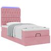 vidaXL Ottoman bed met matrassen en LED's 100x200cm fluweel roze