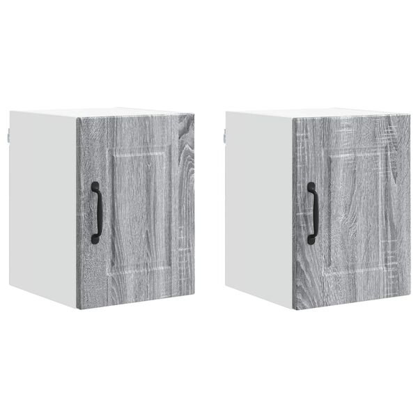 vidaXL Keukenkast 2 pcs Grijs Sonoma 30 x 31 x 40 cm Bewerkt hout