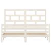 vidaXL Bedframe massief hout wit 180x200 cm