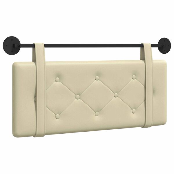 vidaXL Hangend Hoofdeinde Wandgemonteerd Cr&egrave;me 100 cm Nep Leer