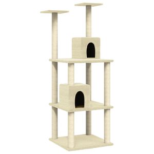 vidaXL Kattenmeubel met sisal krabpalen 141 cm cr&egrave;mekleurig