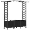 vidaXL Verhoogd Bed met Trellis en Dak Zwart 164 x 40 x 144 cm PP