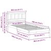 vidaXL Bedframe met hoofdeinde Bruin 75 x 190 cm Massief grenenhout