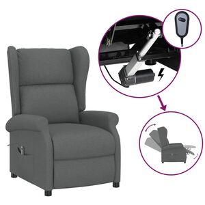 vidaXL Fauteuil verstelbaar elektrisch stof grijs