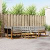 vidaXL Buiten bankenset met kussen 7 pcs Natuurlijk en Lichtgrijs