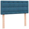vidaXL Boxspring met matras fluweel donkerblauw 90x210 cm
