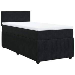 vidaXL Boxspring met matras fluweel zwart 80x200 cm