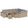 vidaXL Tuin Sofa Set met kussen met opslag 13 pcs Beige en Licht Grijs