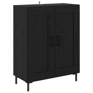 vidaXL Dressoir Zwart Eiken 69,5 x 34 x 90 cm Gemonteerd hout en ijzer