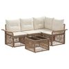 vidaXL Tuinbankenset 5 st Beige poly rattan