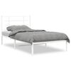 vidaXL Bedframe met hoofdbord metaal wit 100x190 cm