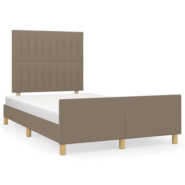 vidaXL Bedframe zonder matras 120x200 cm stof taupe
