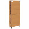 vidaXL Hoge kast Oud Hout 69,5 x 34 x 180 cm Geengineerd Hout en Glas