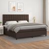 vidaXL Boxspring met matras kunstleer bruin 200x200 cm