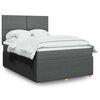 vidaXL Boxspring met matras stof donkergrijs 140x190 cm