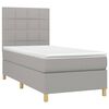 vidaXL Boxspring met matras en LED stof lichtgrijs 90x200 cm