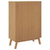 vidaXL Hoge kast OLDEN 85x43x125 cm massief grenenhout wit en bruin