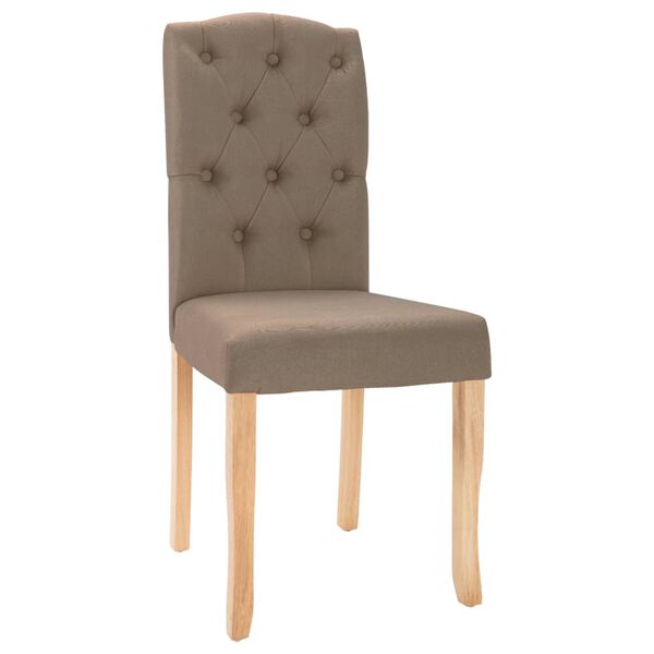 vidaXL Eetkamerstoelen 4 st draaibaar stof taupe