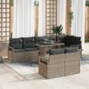 vidaXL Tuin Sofa Set met opslag 9 pcs Grijs Poly riet