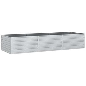vidaXL Plantenbak verhoogd 240x80x45 cm gegalvaniseerd staal zilver