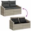 vidaXL Bankstel met kussen 9 pcs poly rattan