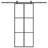 vidaXL Schuifdeur met beslag 90x205 cm ESG-glas en aluminium