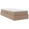 vidaXL Opslag bed met matras Cappuccino 90 x 200 cm Nep Leer