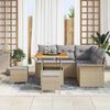 vidaXL Tuin Sofa Set met kussen met opslag 8 pcs Beige en Licht Grijs