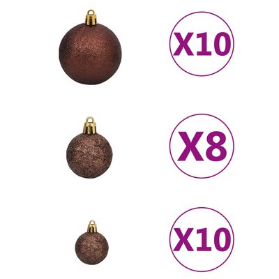 vidaXL Kunstkerstboom met verlichting en kerstballen 910 takken 210 cm