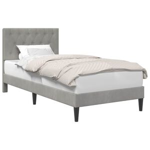 vidaXL Bedframe met hoofdeinde Lichtgrijs 80 x 200 cm Fluweel