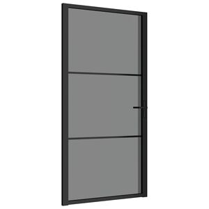 vidaXL Binnendeur 102,5x201,5 cm ESG-glas en aluminium zwart