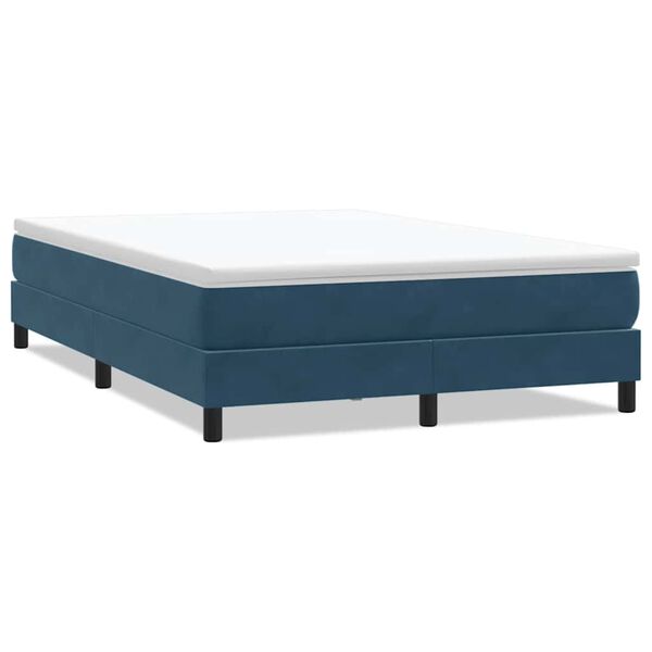 vidaXL Boxspring zonder matras fluweel donkerblauw 140x220 cm
