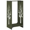 vidaXL Brandhoutrek 40x30x80 cm koudgewalst staal olijfgroen