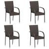 vidaXL Tuinstoelen stapelbaar 4 st poly rattan bruin