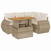 vidaXL 5-delige Loungeset met kussens poly rattan beige