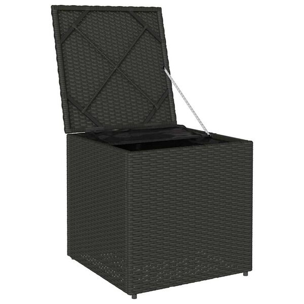 vidaXL Kussenbox met opslag Zwart 50 x 50 x 50 cm poly rattan