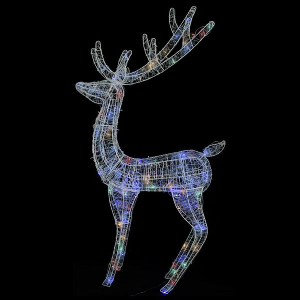 vidaXL Kerstdecoratie rendier 250 LED's meerkleurig 180 cm acryl