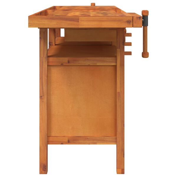 vidaXL Werkbank met lades en bankschroeven 162x62x83 cm acaciahout
