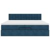 vidaXL Ottoman bed met matras 200x200 cm fluweel donkerblauw